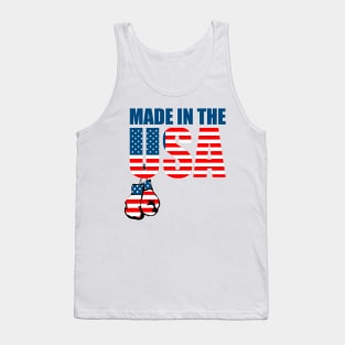 Made in the USA American Flag Design Boxing Gloves Tank Top